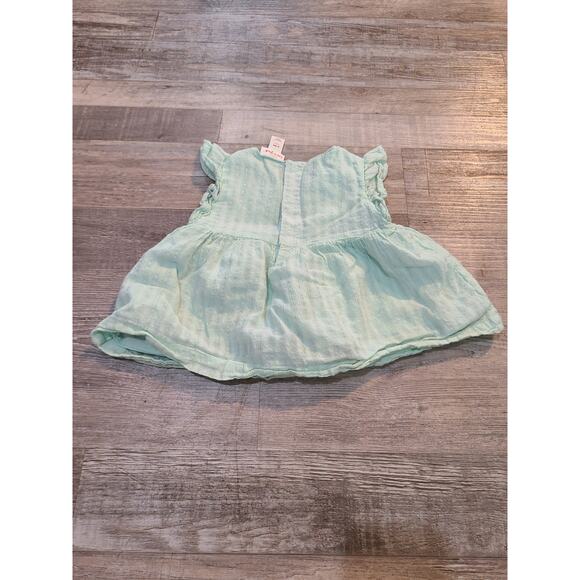 Cat and Jack 6 to 9 months light green and silver striped dress - Picture 3 of 5